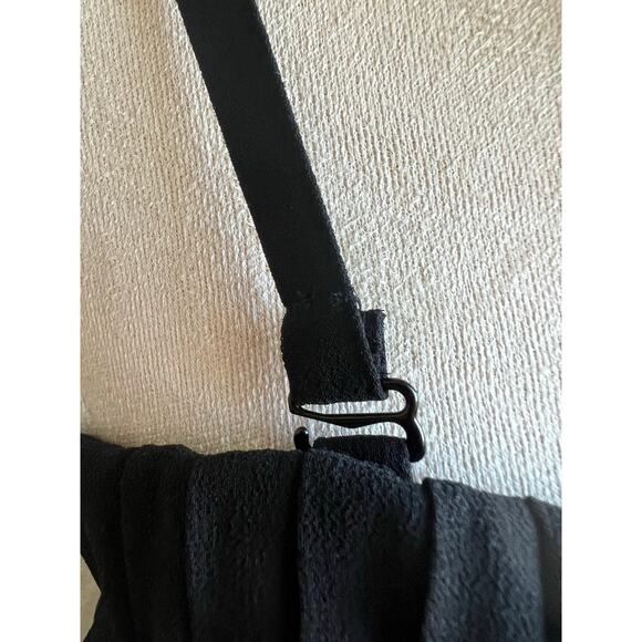 Lane Bryant Pleated Beaded Waist Front Palazzo Sleeveless Black Jumpsuit 16 - Picture 7 of 11